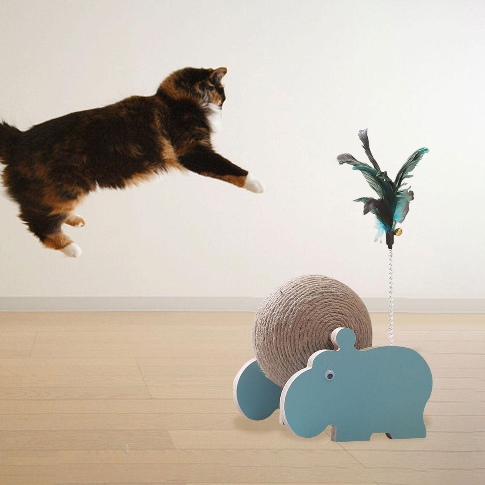 2Pcs Cat Scratching Ball Scratcher Toy Interactive Exercise Wooden Cats