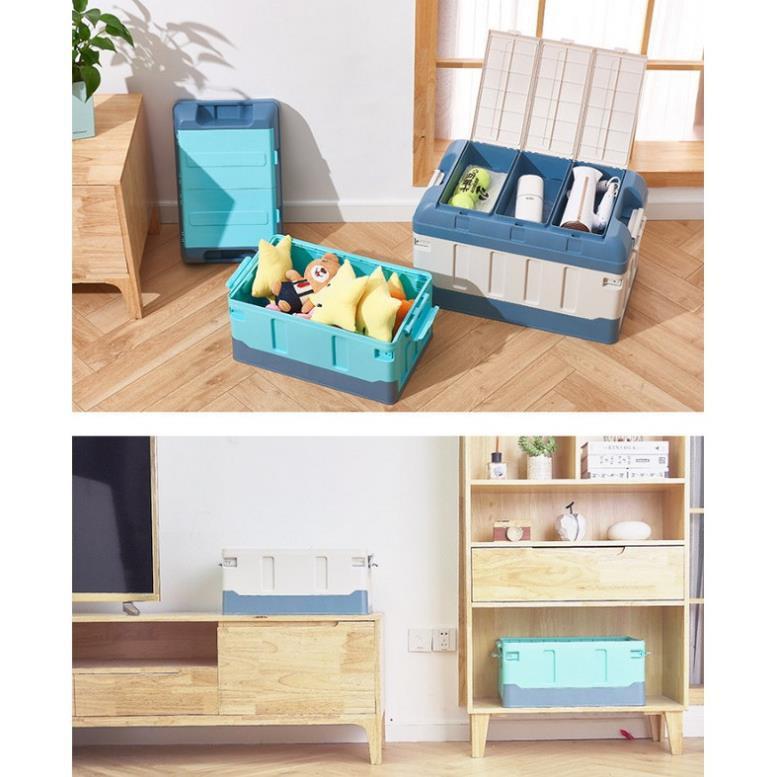 FOLDING BOX DURABLE - Hộp đựng 75L xếp gọn du lịch, picnic ( Tặng kèm 2 túi chống thấm )- Home and Garden