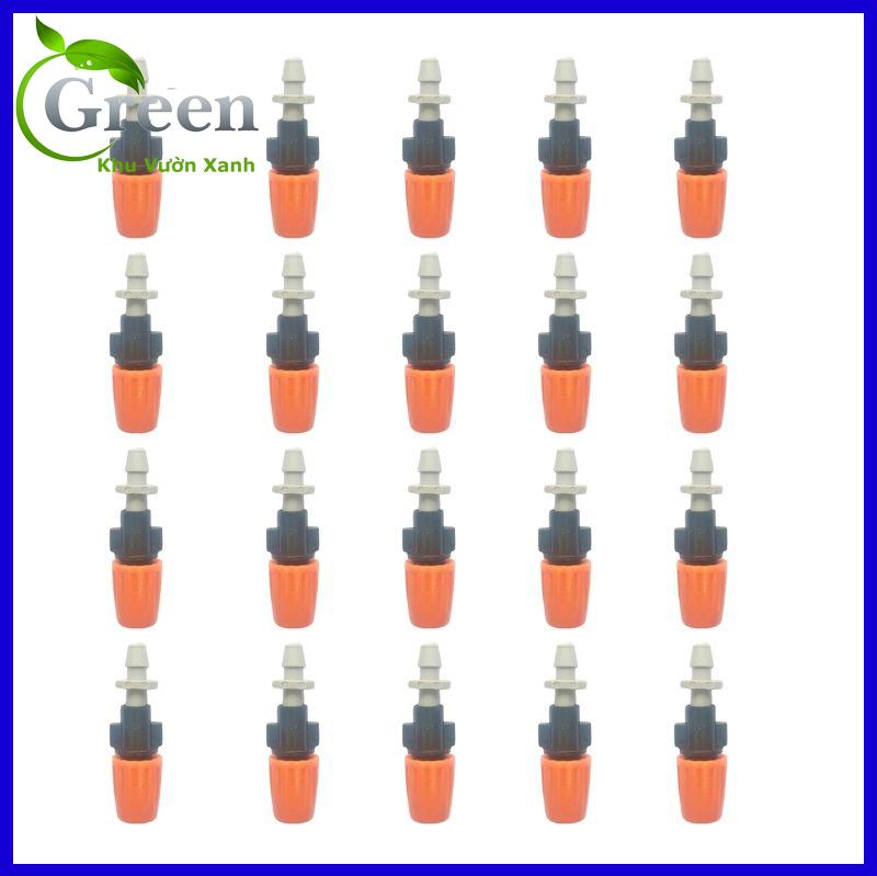 Combo 10/20 béc phun sương đơn cam kèm nối thẳng 6mm