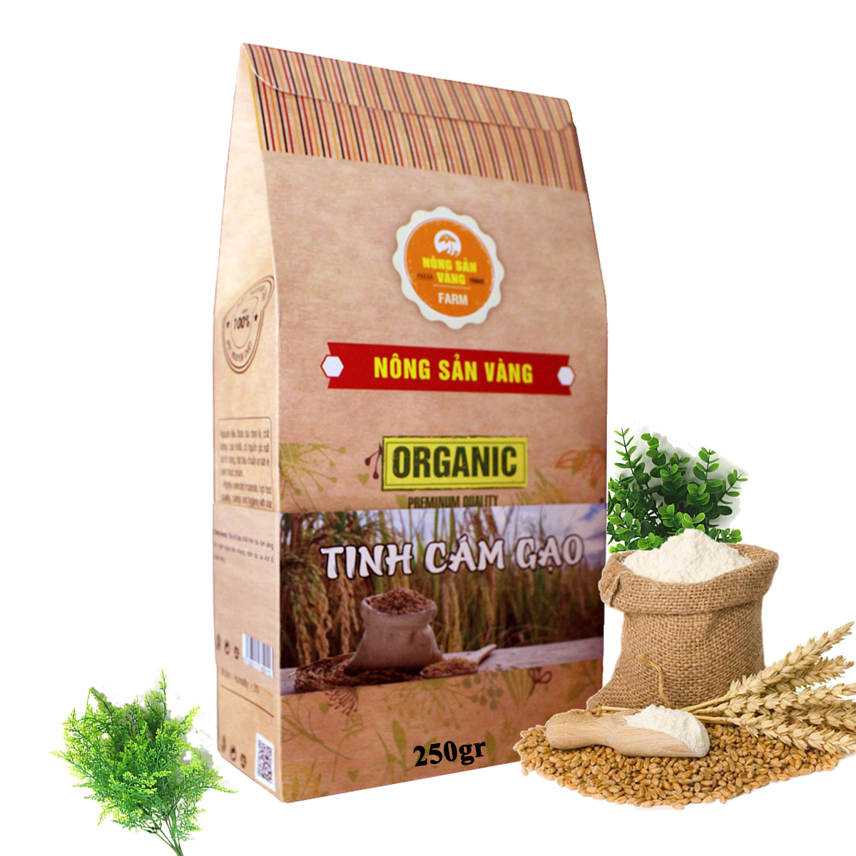 Tinh Bột Cám Gạo Nguyên Chất 250gr - Nông Sản Vàng