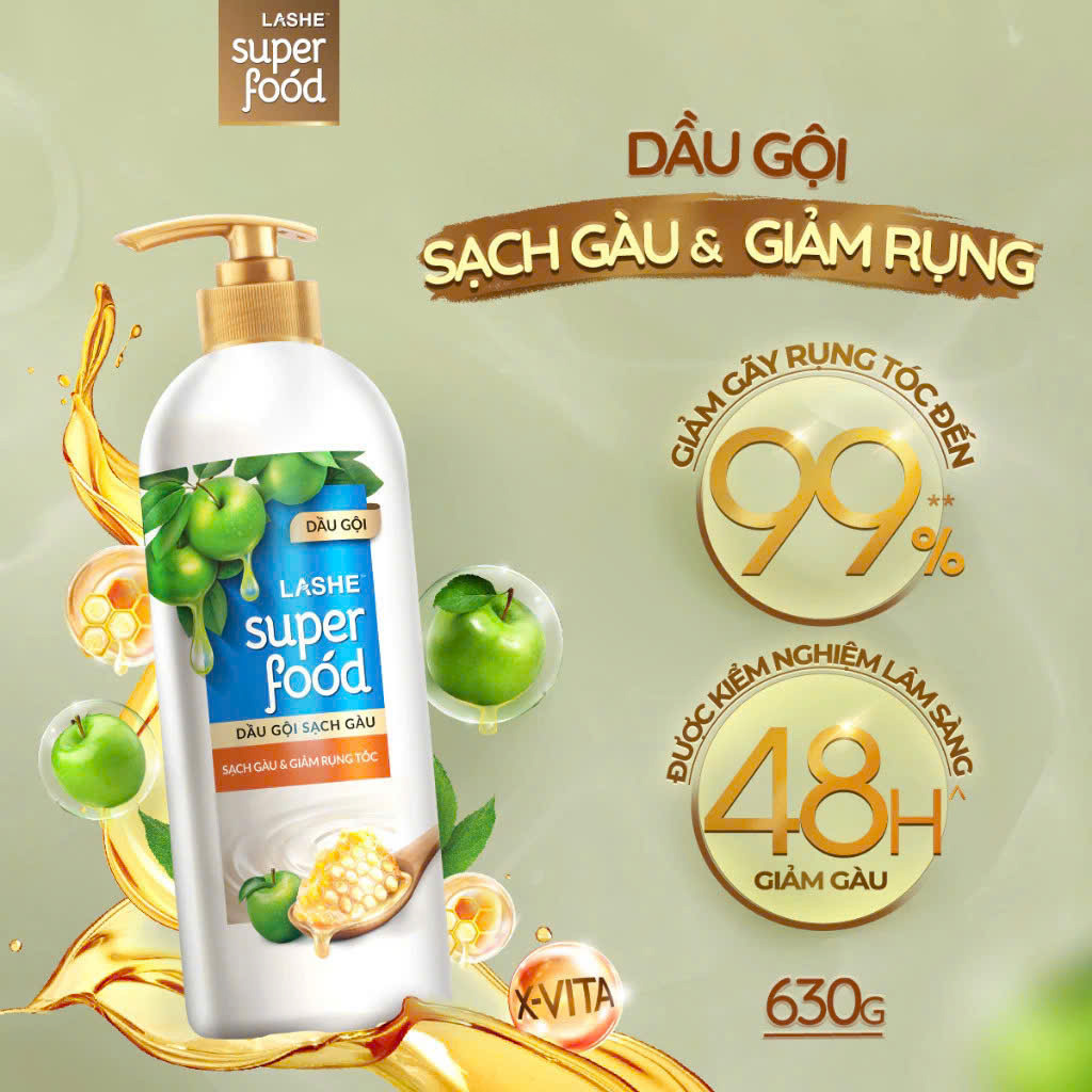 Dầu gội LASHE Superfood 630g