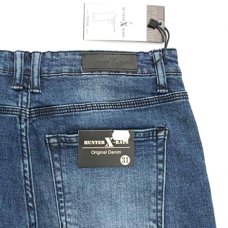 Quần Short Jeans Nam Cao Cấp HUNTER X-RAYS Form Slimfit Thun Màu Xanh S68