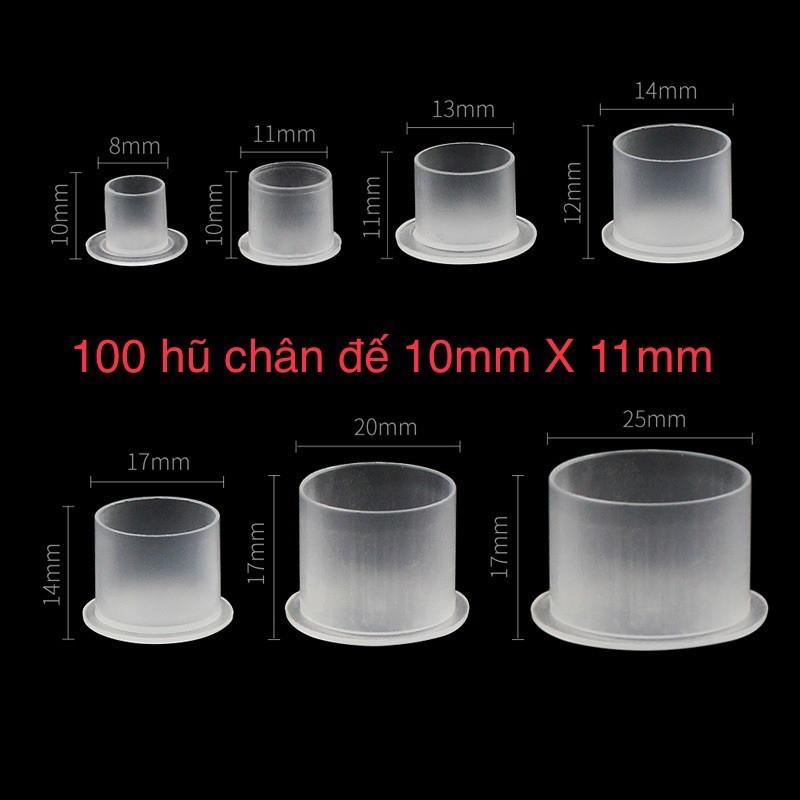 100 hũ mực có chân đế 10mm X 11mm