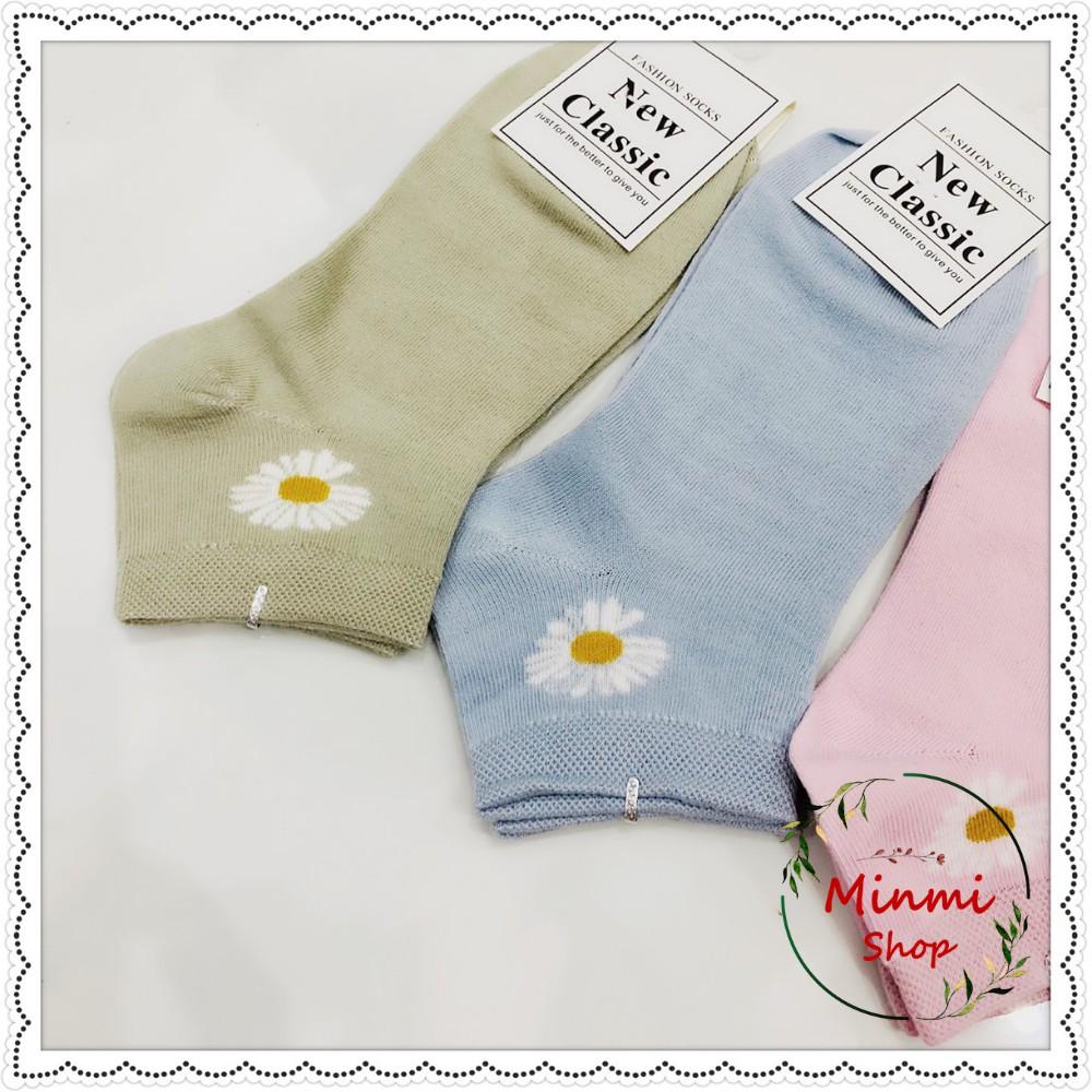 COMBO 3 Vớ Lười Nữ Cổ Ngắn Họa Tiết Hoa Cúc Trái Tim Xinh Xắn Vớ Giày Sneaker Bata Thể Thao Hàng Loại 1