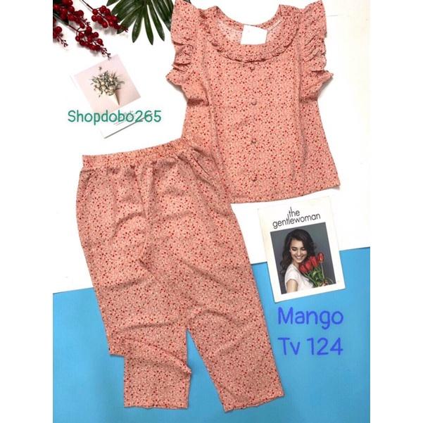 Đồ bộ nữ,đồ ngủ mặc nhà lửng 9 tấc vải lụa mango BL 55 họa tiết hoa nhí dễ thương size 47-60kg