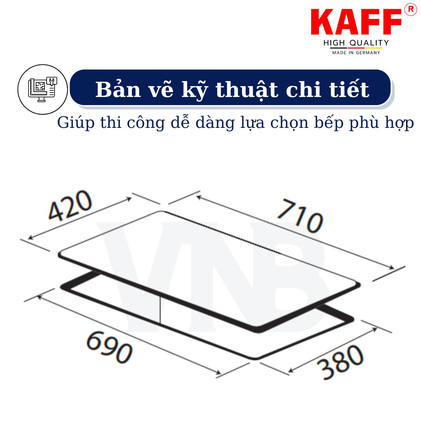 Bếp âm từ đôi nhập khẩu Germany KAFF KF-IH202II - Hàng chính hãng