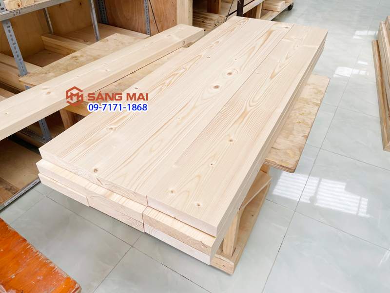 Tấm gỗ thông mặt rộng 20cm x dày 3cm x dài 120cm + láng mịn 4 mặt
