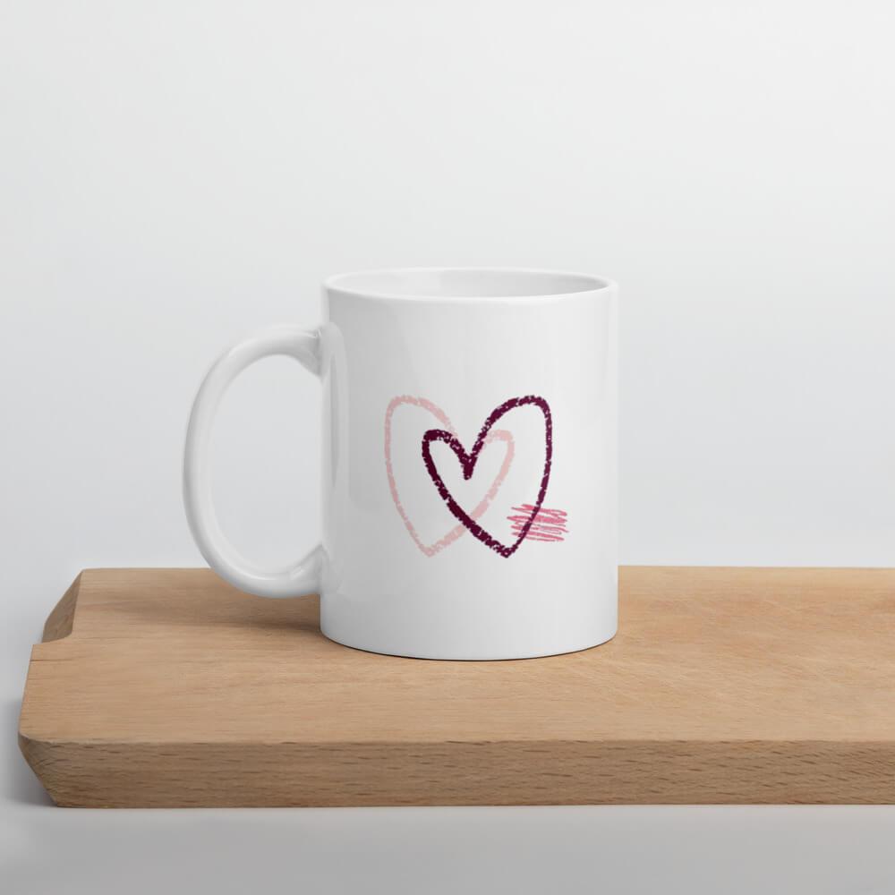 Cốc sứ hình trái tim Ngày Valentine
