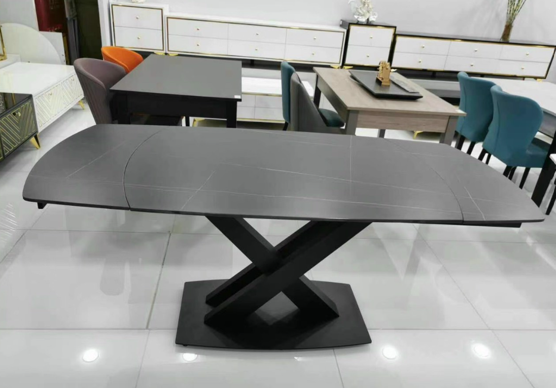 Bàn ăn thông minh xoay mặt đá Tundo chân sắt sơn tĩnh điện kích thước 1m2/1m8 x 90 x 75cm