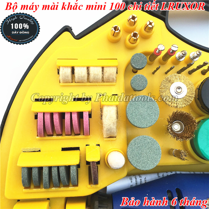 Bộ máy mài khắc mini đa năng gia đình 100 món LRUXOR - Bảo hành 6 tháng