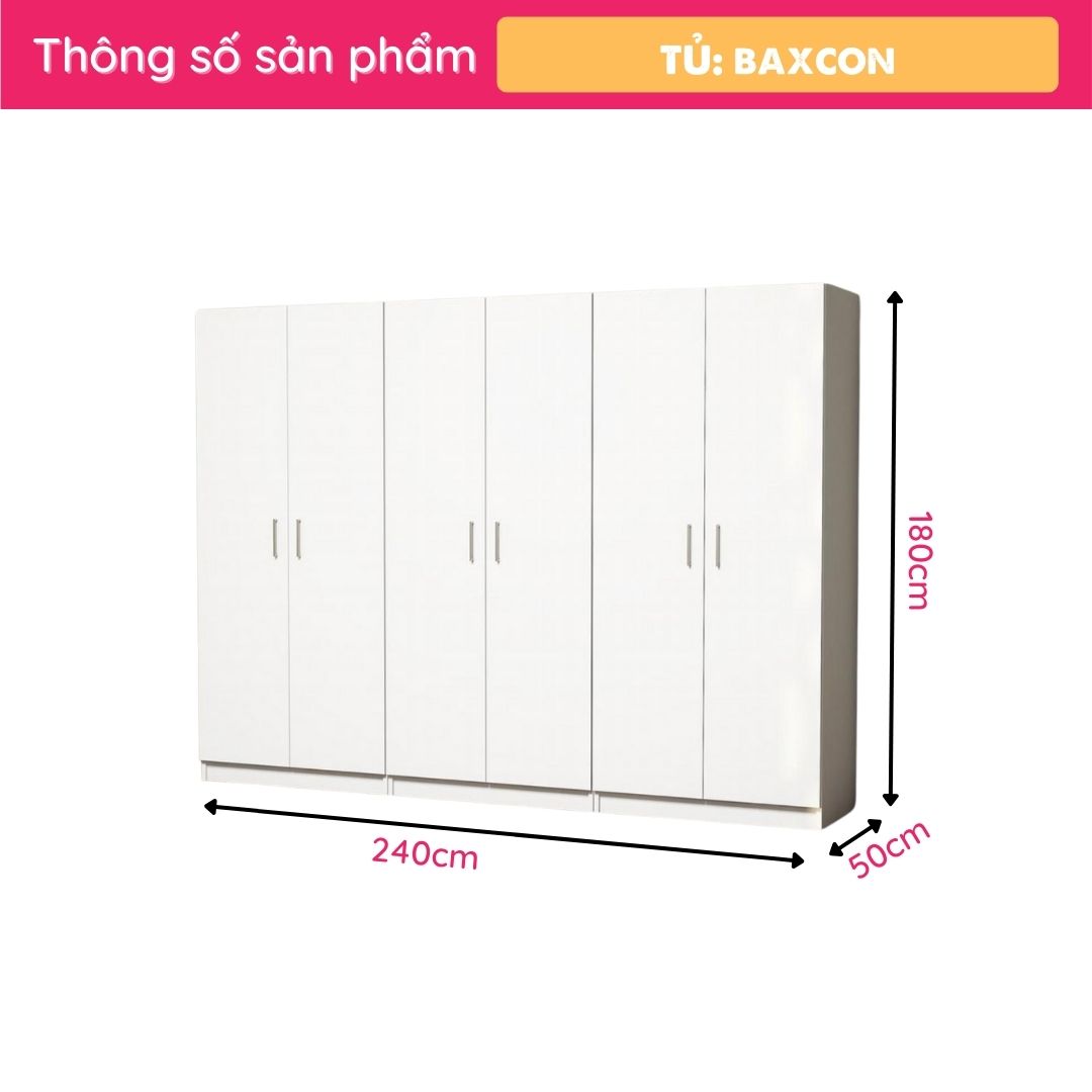 Tủ áo nhỏ gọn cho bé tủ gỗ MDF cao cấp SMLIFE Baxcon