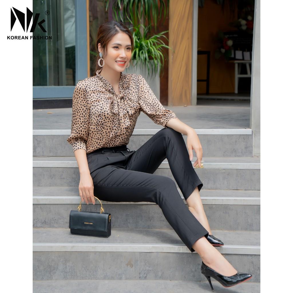 Quần Tây Nữ Công Sở NK FASHION Dáng Baggy Ôm Lưng Cao Cho Nữ NKQU2103005