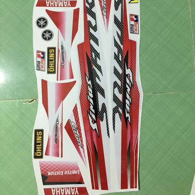 Tem sirius 110 spark trắng đỏ