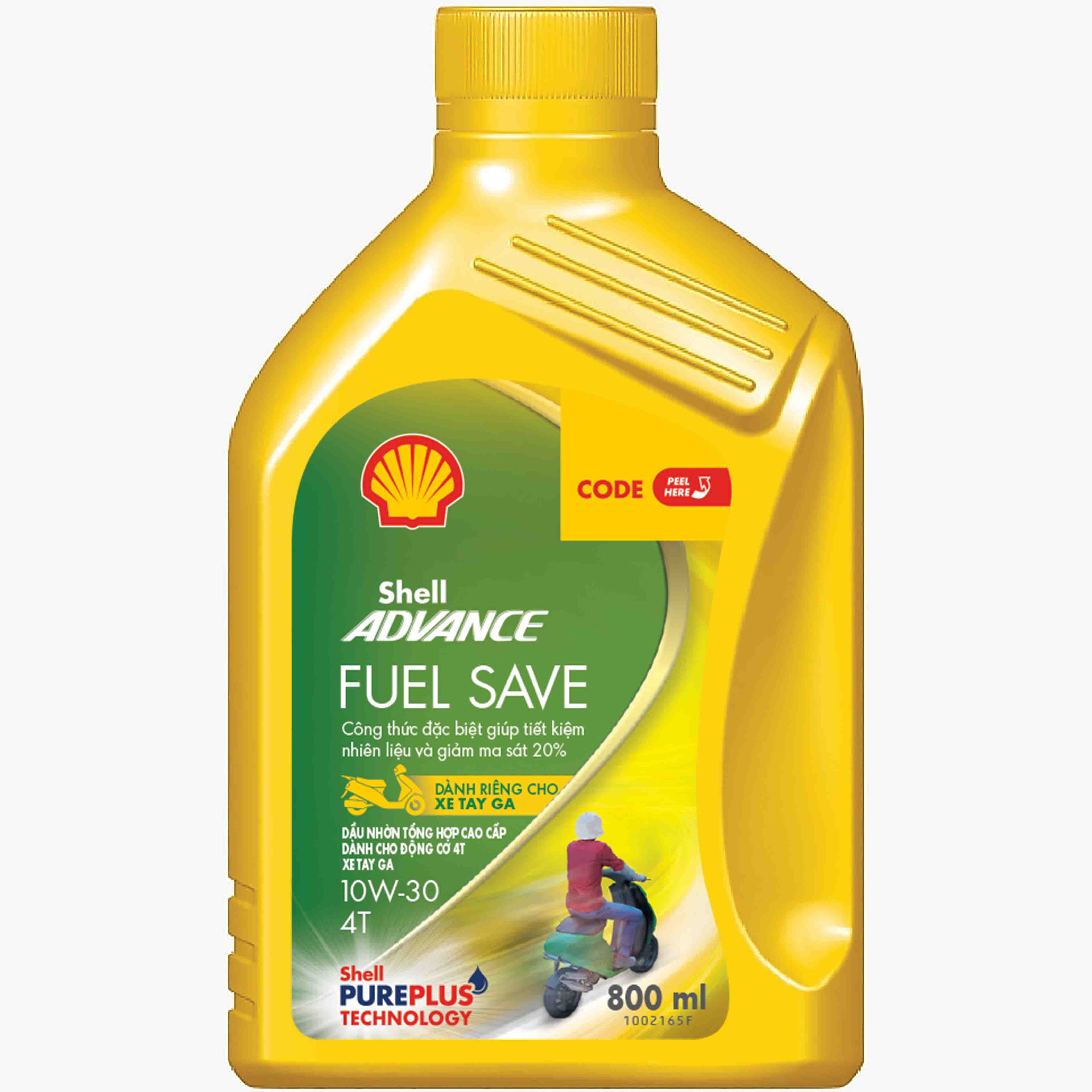 [Xe ga 0.8L] Dầu nhớt 4T Shell Advance FUEL SAVE Scooter 10W30 SN 0.8L