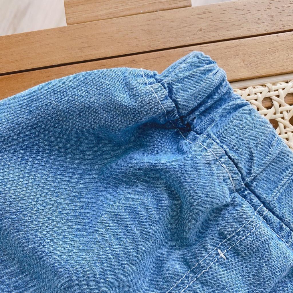 Quần bò cho bé gái phối ren ,quần jeans bé gái dáng ngắn