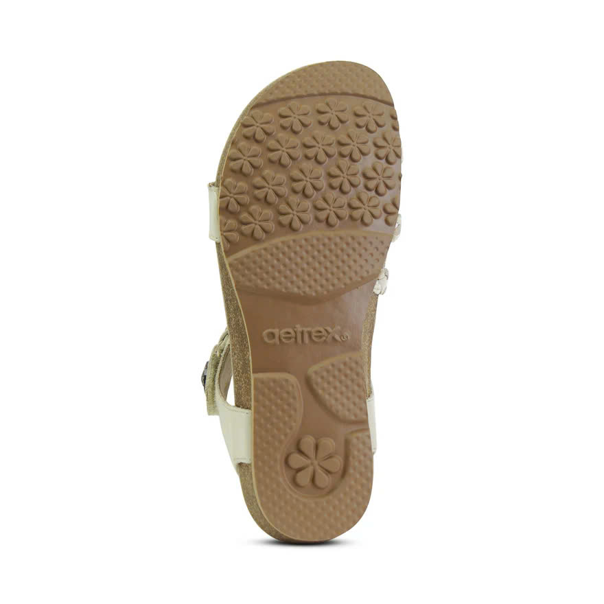 Giày sandal da sức khoẻ nữ Aetrex Jillian Ivory