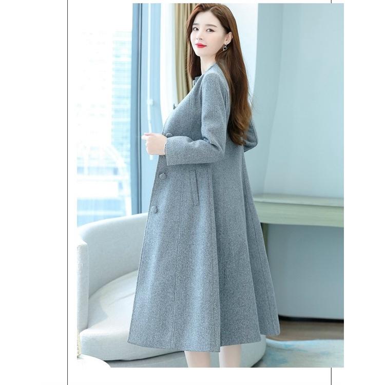 ÁO KHOÁC DẠ DÁNG DÀI CỔ TRÒN SANG TRỌNG