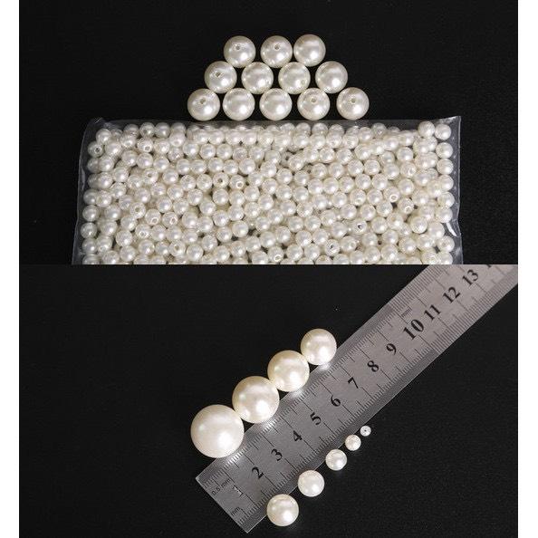 Hạt Ngọc Ốc Xỏ lỗ sẵn ( Ngọc Trai Giả) Màu trắng 4mm - 6mm Dùng Làm  Nhẫn, Dây Chuyền, Bông tai - Danny Jewelry