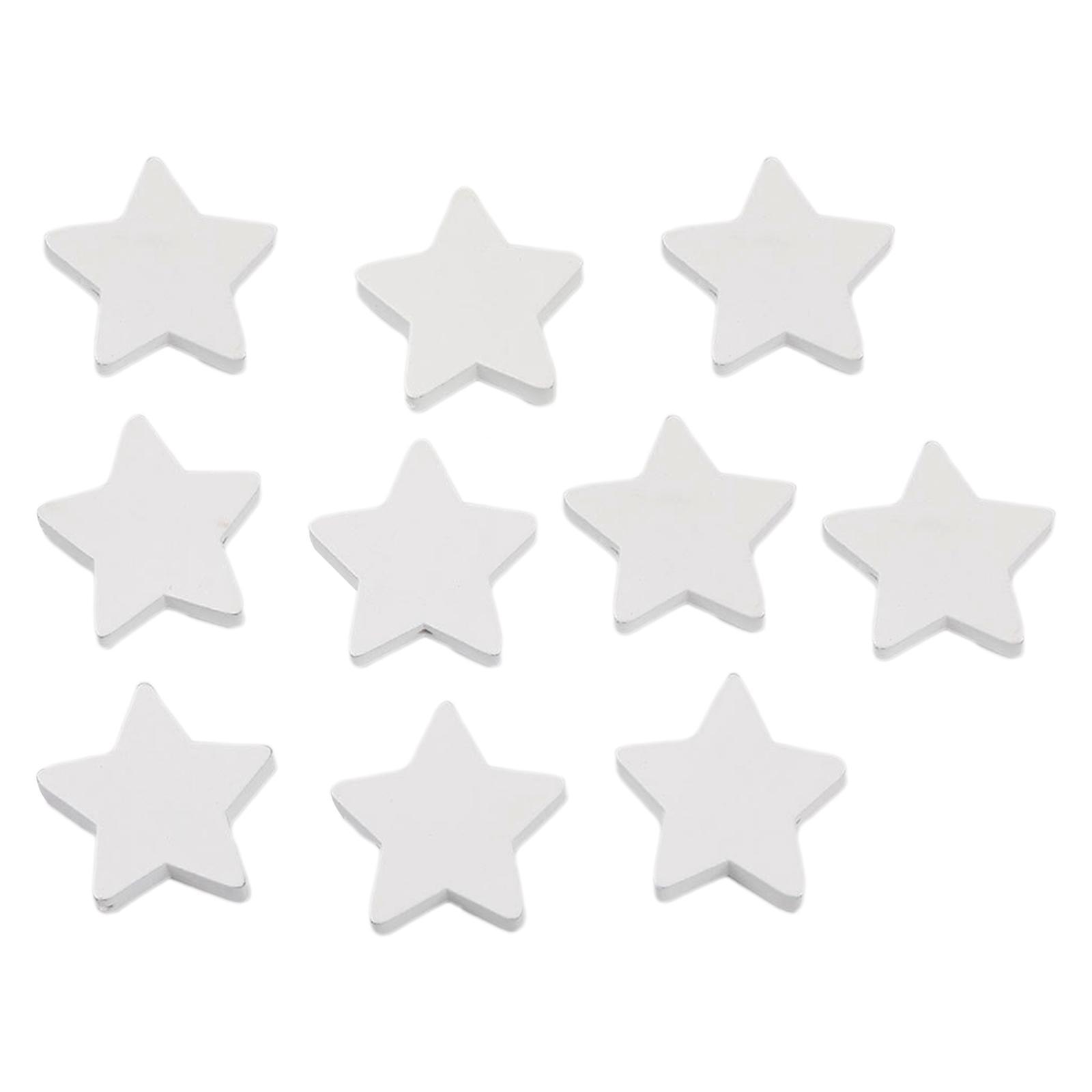 10x Star Shaped Wooden Beads Spacer Beads White for Home Decor DIY Supplies