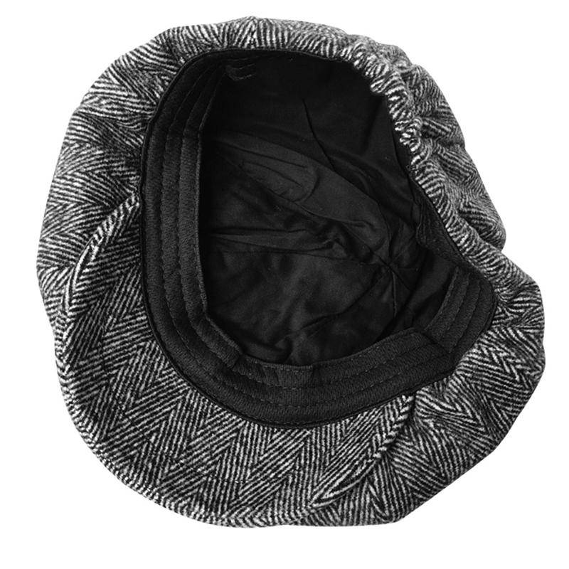 Len Newsboy Nắp Nam Màu Xám Sừng Trâu Dẹt Mũ Lưỡi Trai Nam Nữ Anh Họa Sĩ Mũ Mềm Mùa Thu Đông Nón Hình Bát Giác Nắp BLM09
