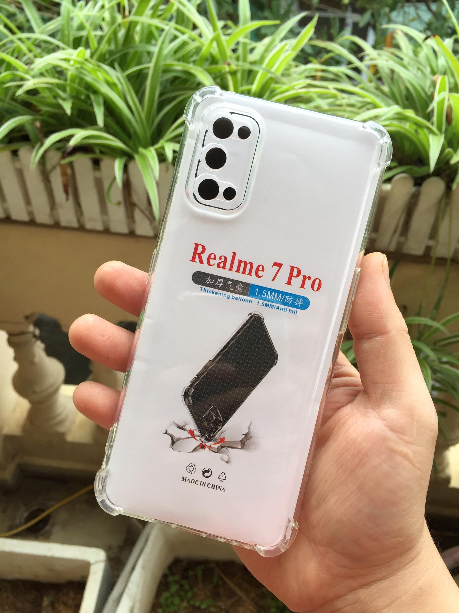 Ốp lưng silicon cho Oppo Realme 7 Pro - chống sốc gờ cao 4 góc trong suốt
