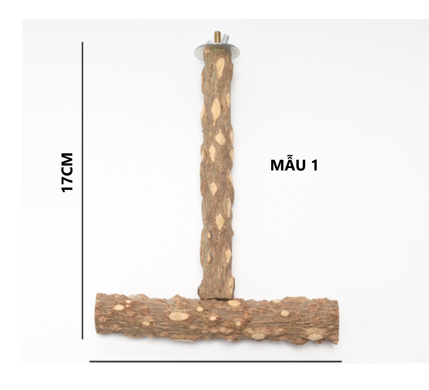 1 CÁI CẦU ĐẬU GỖ GẠO (TREO TRONG LỒNG) CHO CHIM, VẸT ĐỨNG