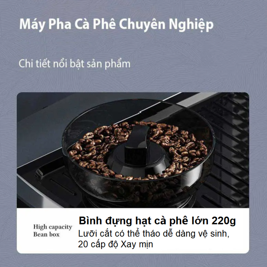 Máy pha cà phê bán tự động 4 trong 1 thương hiệu Nga cao cấp DSP KA3107 - Áp suất 20bar - Hàng Nhập Khẩu