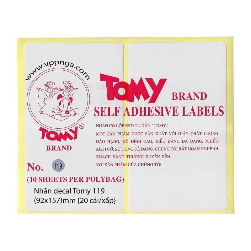 Giấy Decal Tomy A5 các cỡ từ 111 -124