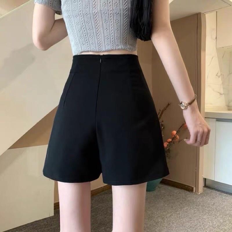 Quần giả váy cạp cao khuy lệch