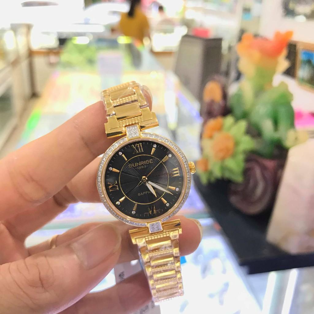Đồng hồ nữ SUNRISE 2215AB full hộp chính hãng, kính Sapphire chống xước chống nước t