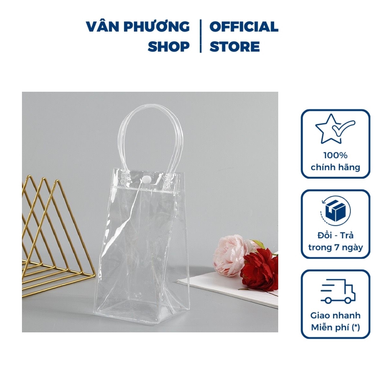 Túi trong suốt đựng bình ly giữ nhiệt Vân Phương Shop - Hàng Chính Hãng