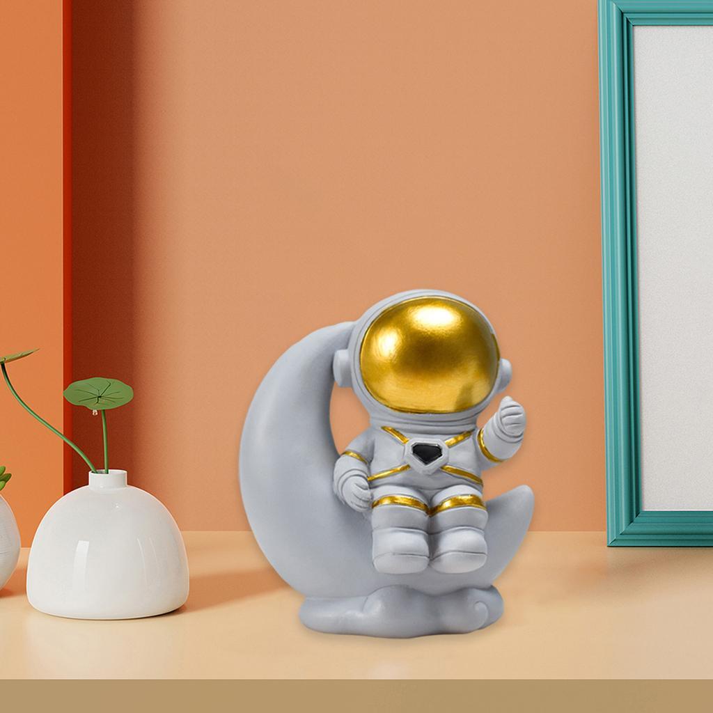Astronaut Statue Sculpture Collectible Figurine Home Office Desktop Decor