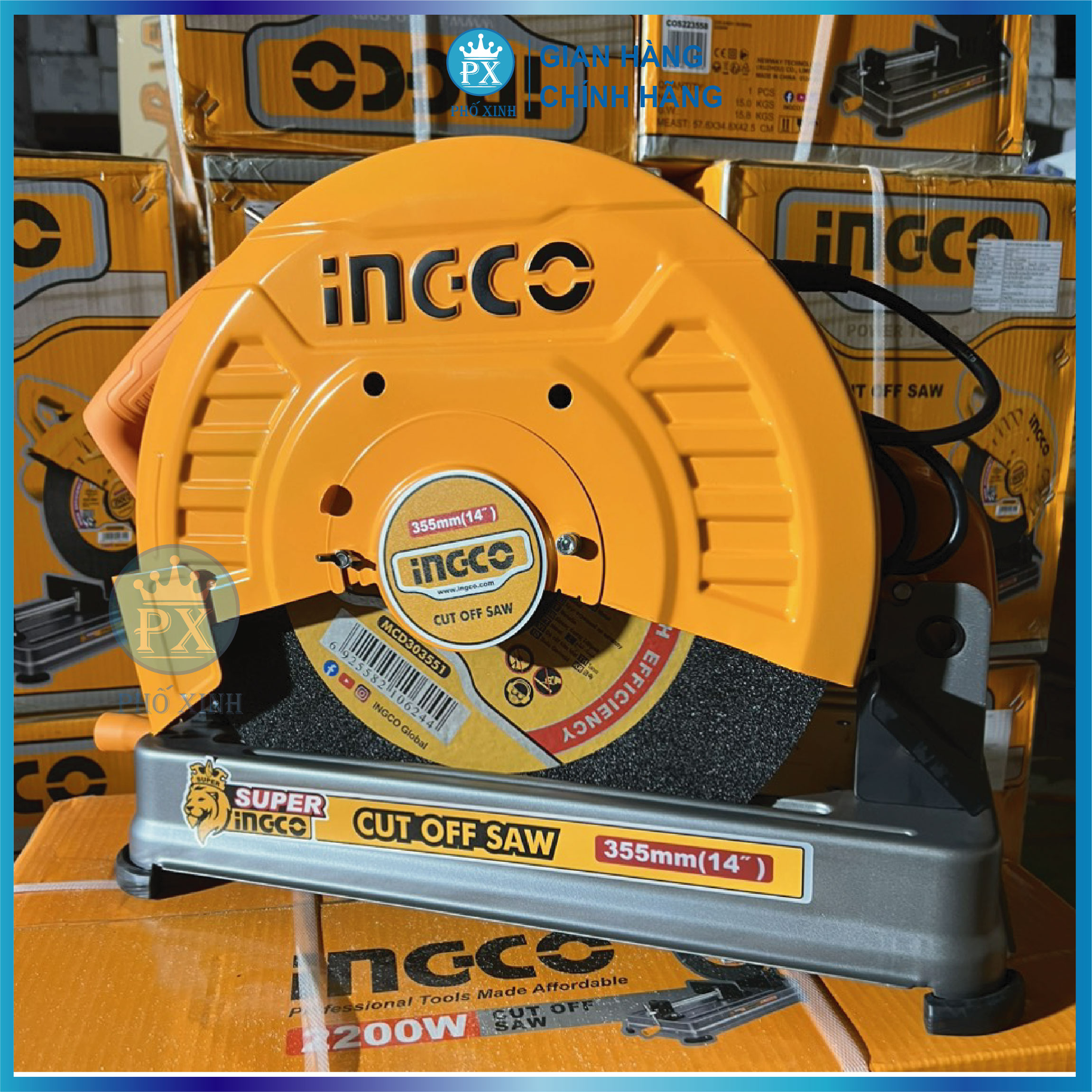 Máy cắt sắt bàn 2400W - 355mm Ingco COS243558, Máy cắt sắt 2200W Ingco COS223558