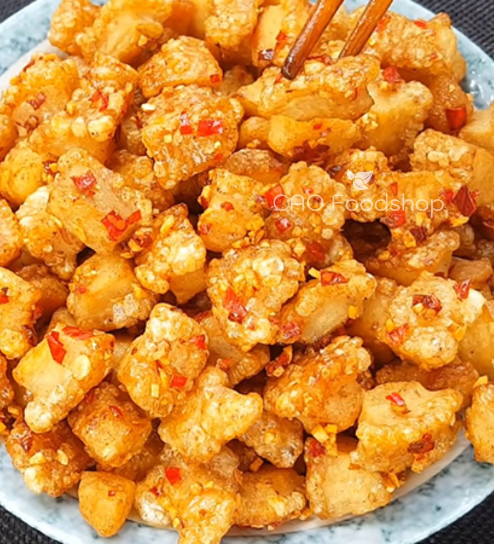 [250GR] Tóp mỡ lá chanh CAO Food siêu ngon chuẩn vị, giòn rụm từng miếng từ 100% mỡ heo liền da