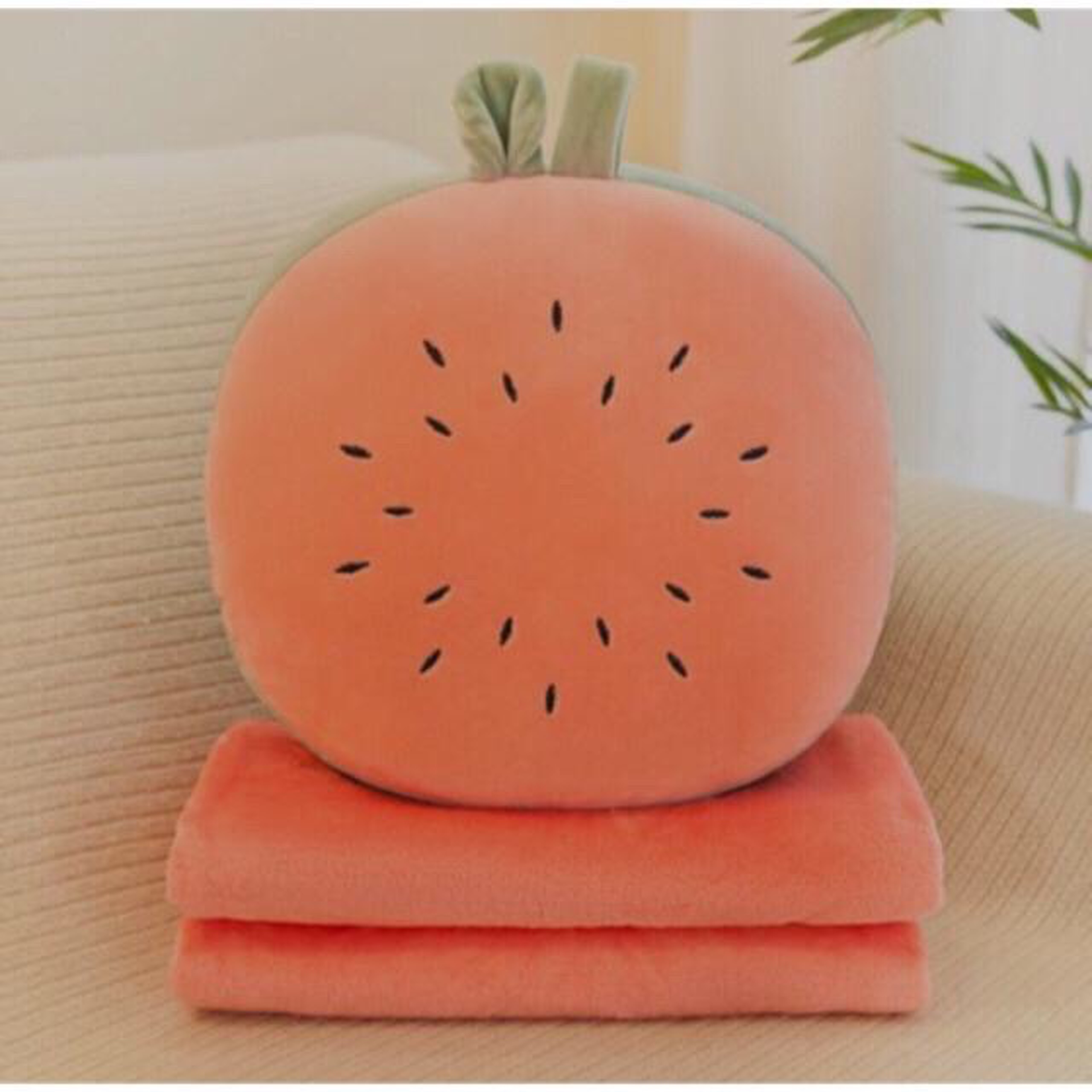 BỘ CHĂN GỐI 2IN1 HÌNH TRÁI CÂY DƯA HẤU