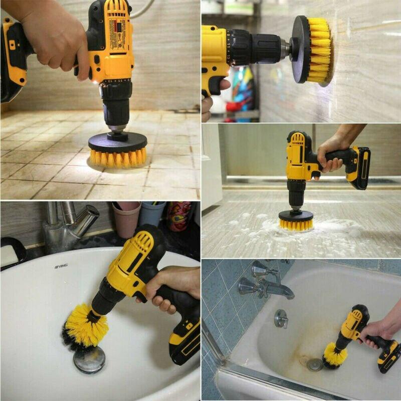 3pcs Power Scrubber Brush Sets Electric Drill Cleaning Brush Tool For Cordless Drill Attachment Kit Power Scrub