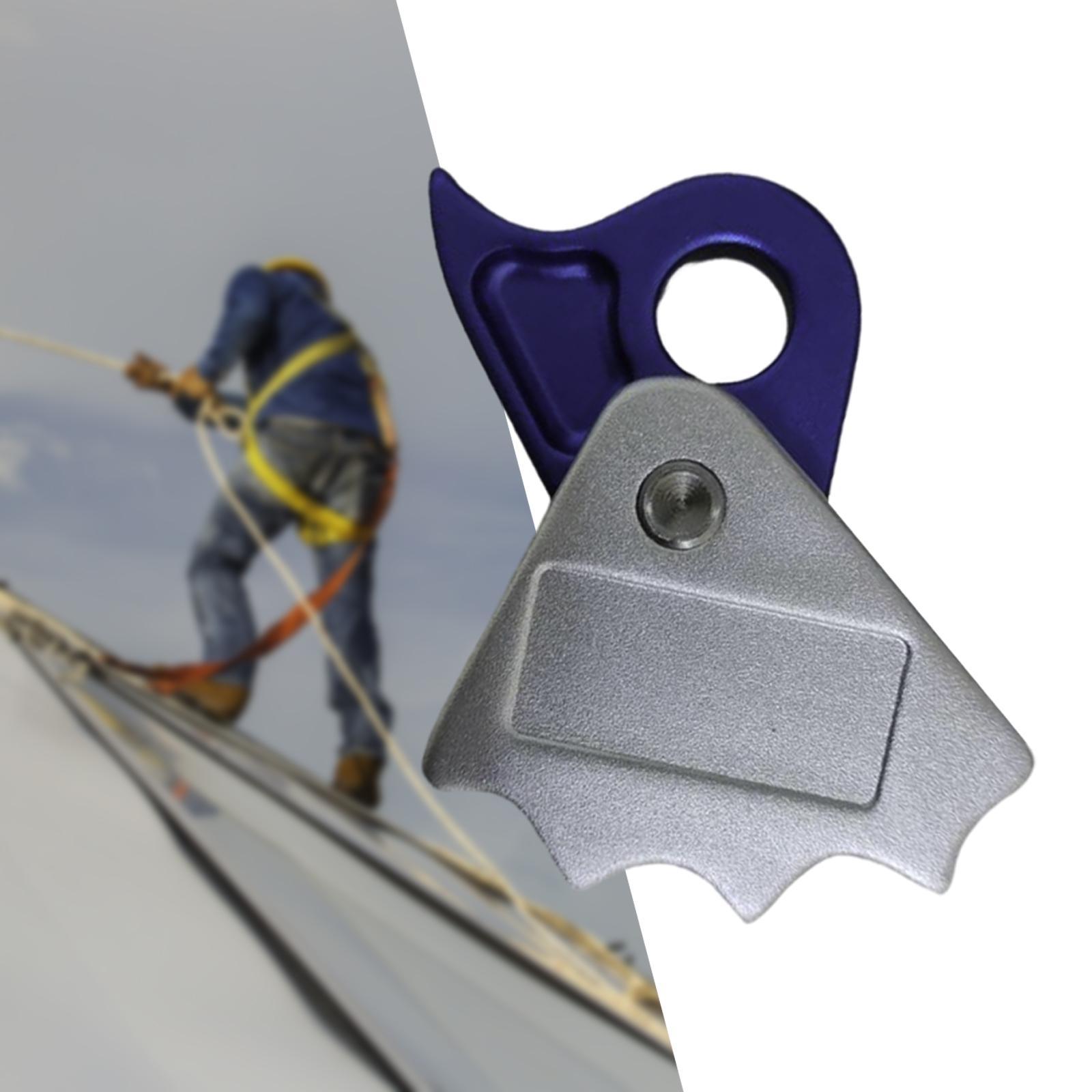 Tree Climbing Rope Grab Grip Clamp Belay Device Lanyard Grab Rigging Equipment Rope Grabber Ascender for Mountaineering, Rock Climbing