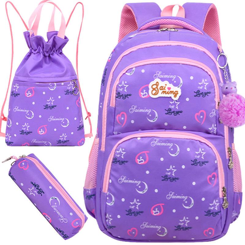 Trường Túi Cho Bé Gái Trẻ Em Dễ Thương In Trường Ba Lô 3 Cái/bộ Trẻ Em SCHOOLBAGS Thời Trang Chỉnh Hình Cô Gái Lưng Tất