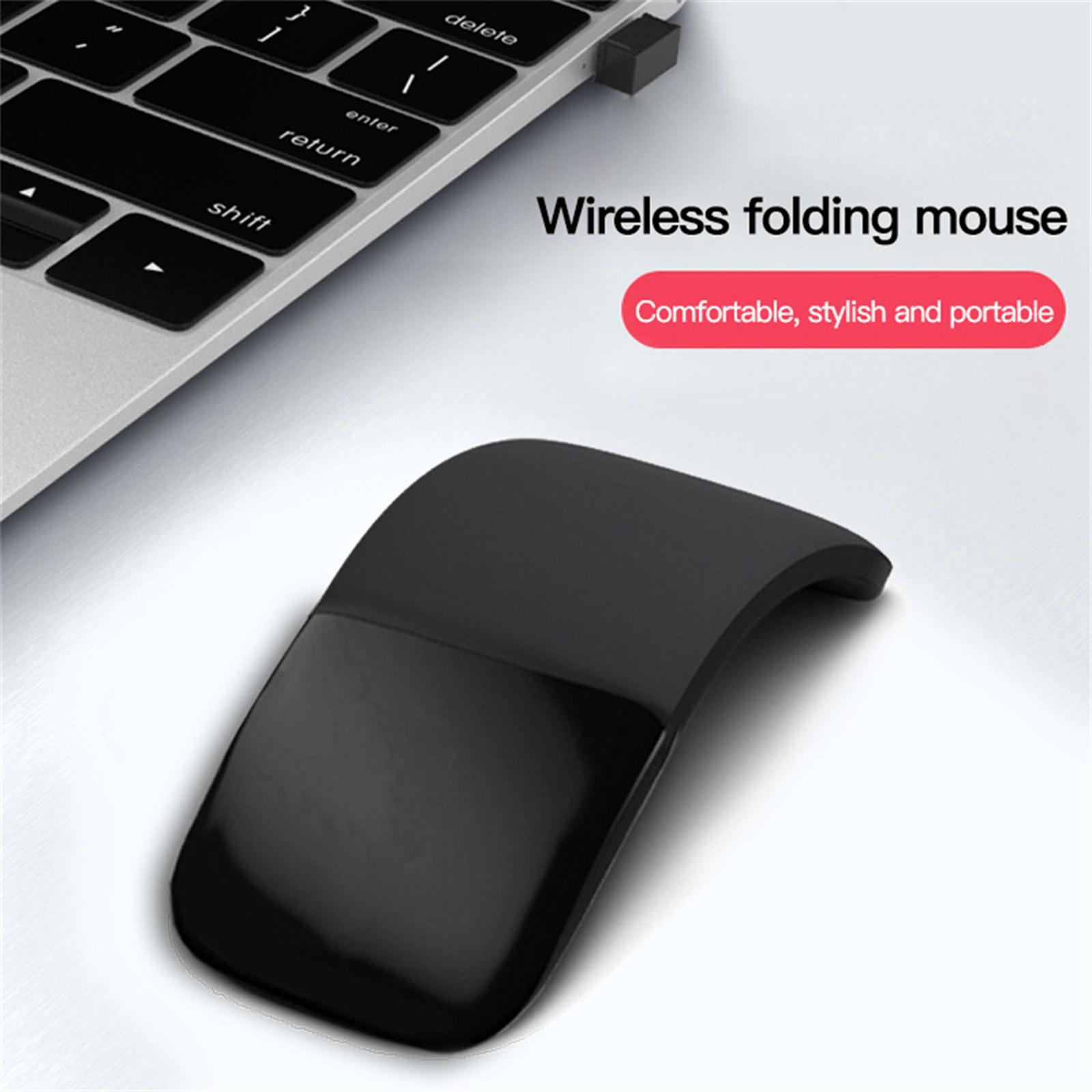 Bluetooth Touch Mouse Curved Mini Lightweight Folding for Tablet Laptop