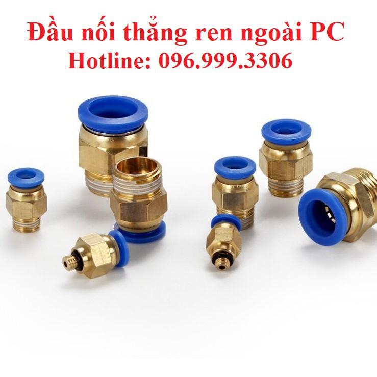 Đầu nối PC thẳng ren ngoài khí nén, phun sương đầy đủ kích thước ống và ren hàng xịn giá sỉ