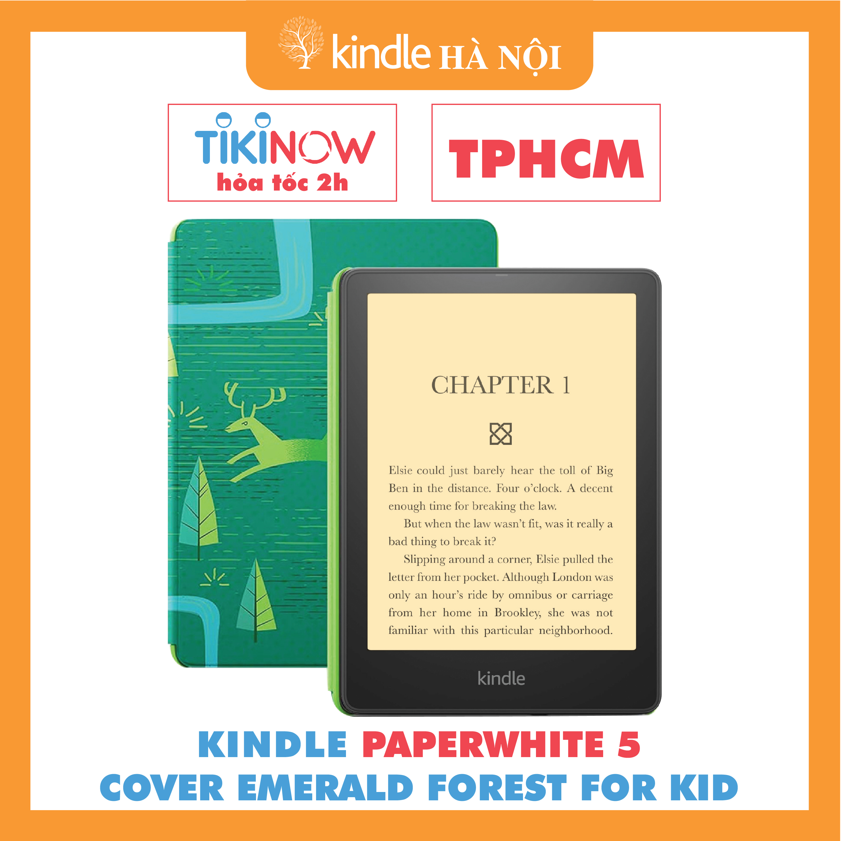 Máy Đọc Sách All New Kindle Paperwhite 5 11Th Gen - Hàng Chính Hãng - 8Gb - Green Cover For Kid - Hỏa Tốc 2H Tphcm