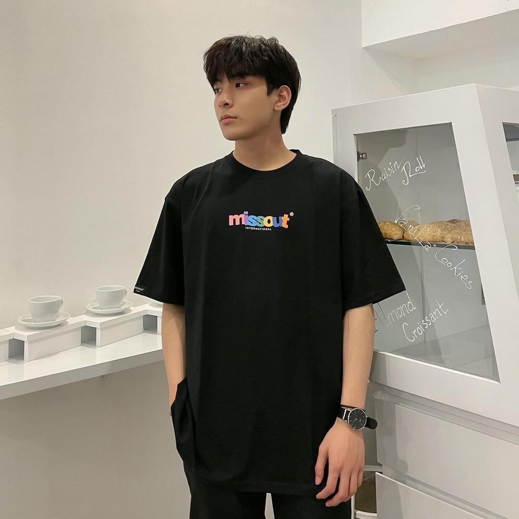 Áo thun COLORFUL TEE - Áo thun unisex form rộng tay lỡ MISSOUT chữ cầu vồng || Hany Shop