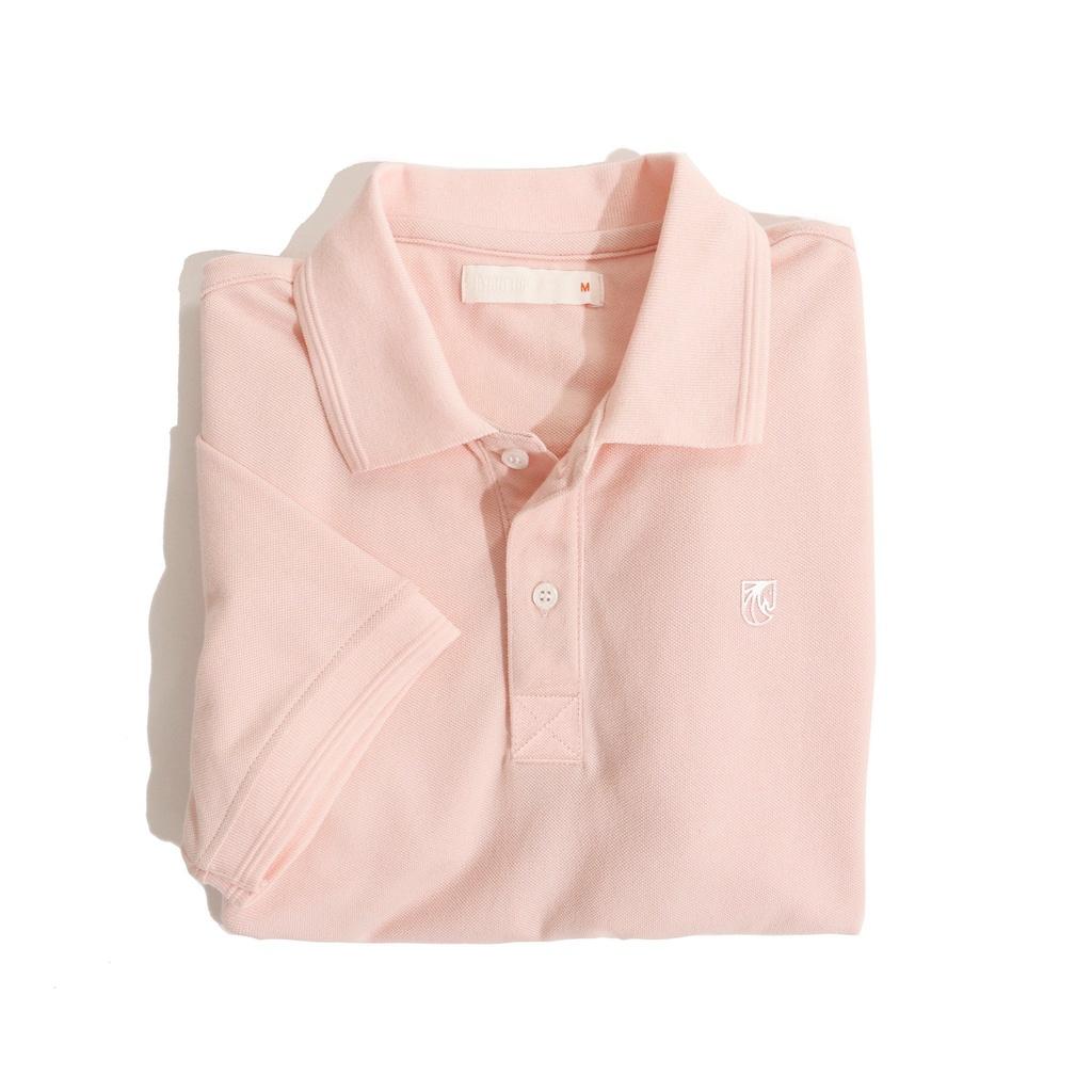 Áo Thun Polo Nam Cổ Bẻ Hồng BY COTTON Light Pink Basic Polo
