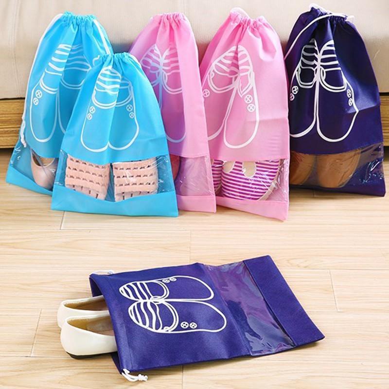 Túi đựng giày dây rút tiện lợi bằng vải không dệt