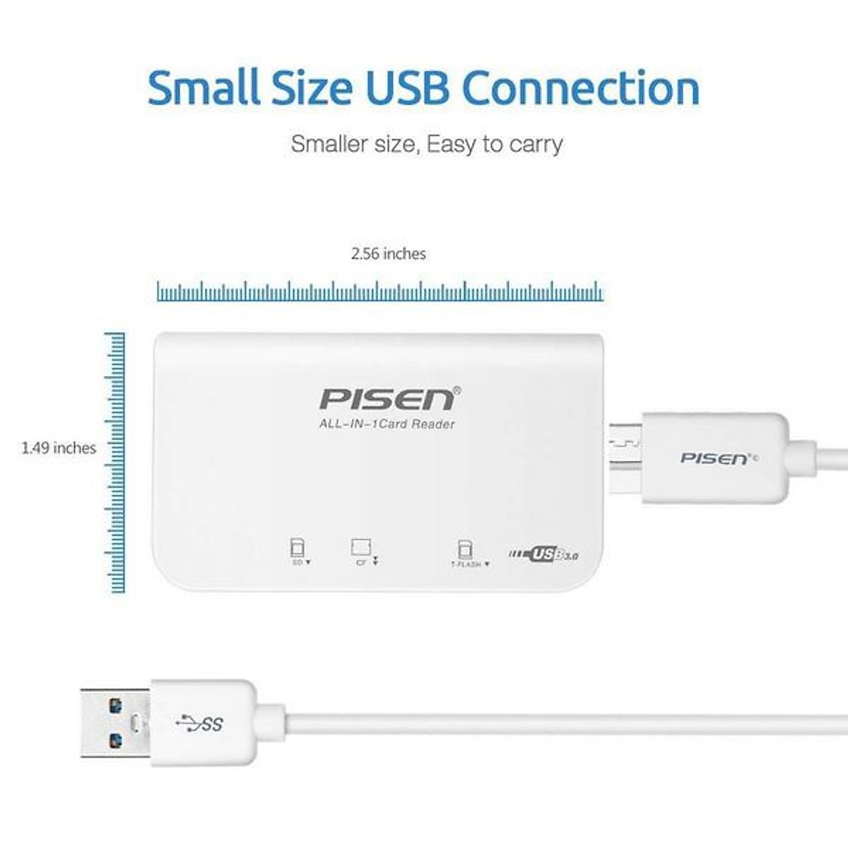 Đầu đọc thẻ nhớ Pisen All-In-1 USB 3.0 - Hàng Chính Hãng