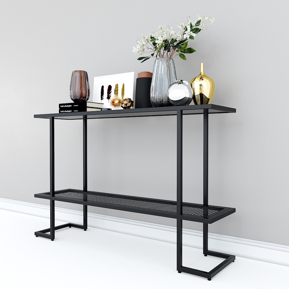 Bàn console 2 tầng mặt gỗ khung sắt sơn tĩnh điện cao cấp Juno sofa CSTCT004 120x30x76 cm