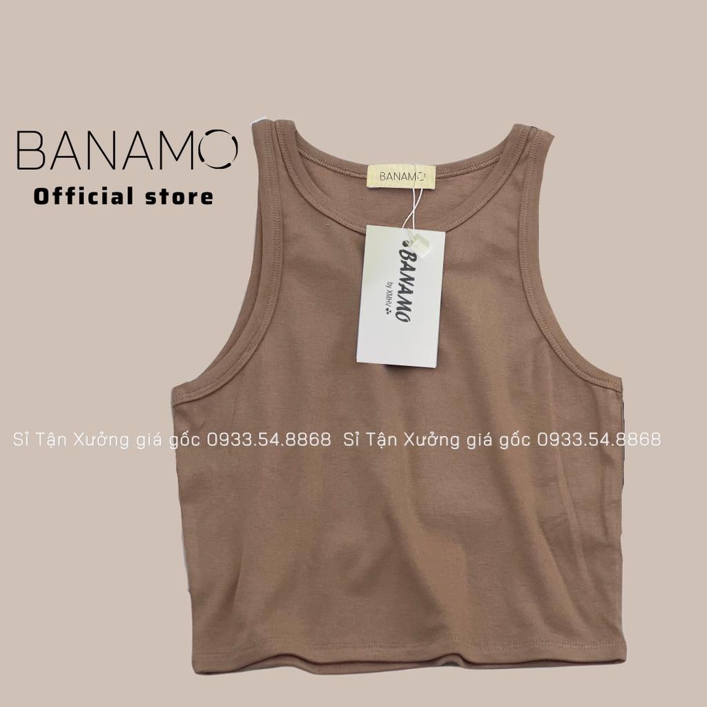 Áo nữ croptop 3 lỗ bozip co giãn 4 chiều phong cách sexy siêu đẹp thời trang Banamo Fashion áo 3 lỗ 3129