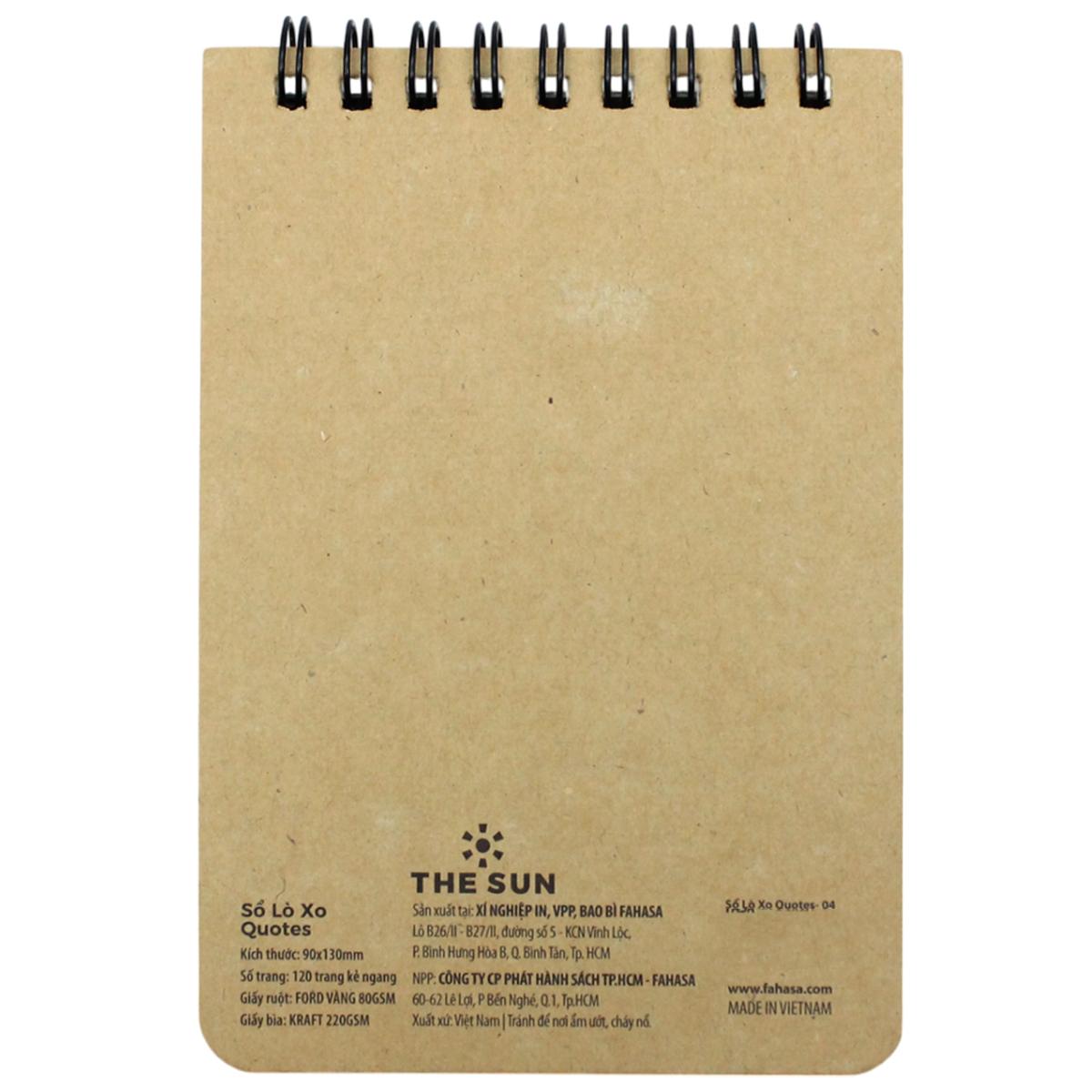 Sổ Lò Xo Quotes B7 - Kẻ Ngang - 120 Trang 80gsm - The Sun 04