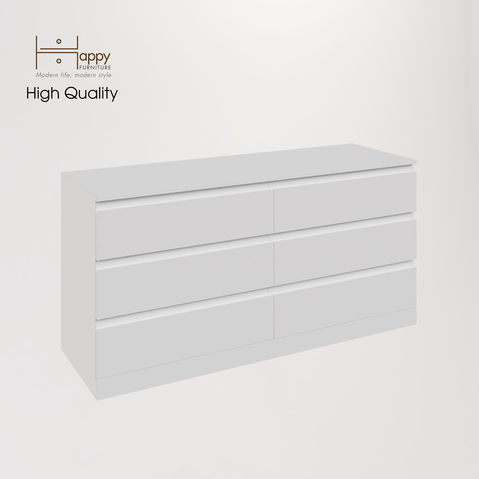[Happy Home Furniture] DOOBIE,  Tủ 6 ngăn kéo ,  160cm x 48cm x 78cm ( DxRxC), THK_004