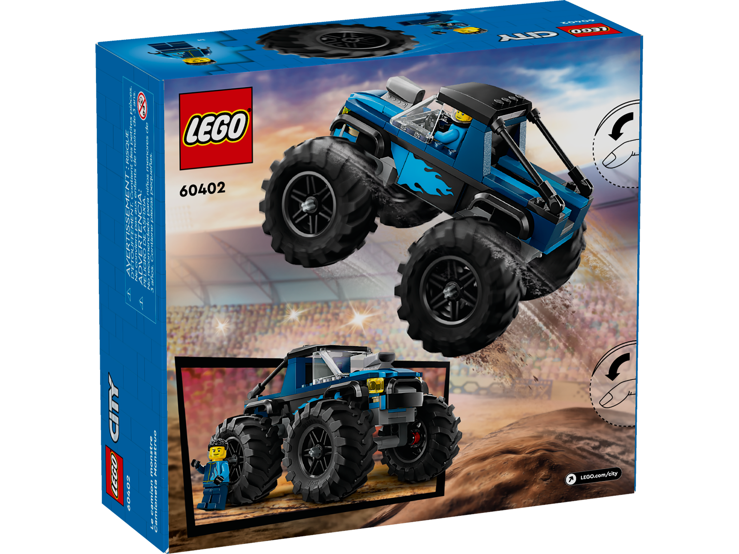 Đồ Chơi Lắp Ráp Chiến Xe Monster Xanh Dương - Blue Monster Truck - Lego City 60402 (148 Mảnh Ghép)